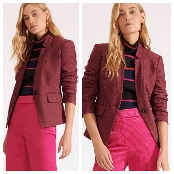 Veronica Beard Burgundy Blazer - Picture 2 of 12